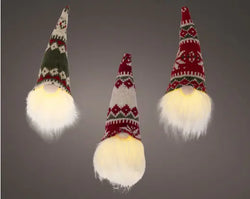 LED Gnome Decoration – 20cm – Green, Red or White L.6cm x W.6cm x H.20cm Keans Claremorris