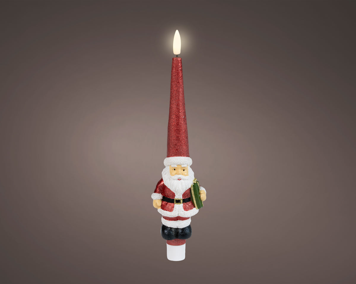 LED Wick Dinner Candle – Santa Design – H.25cm (Warm White) Keans Claremorris