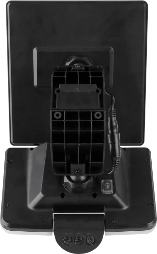Back view of Solar Floodlight 8W 800lm with detachable solar panel and PIR sensor connection.