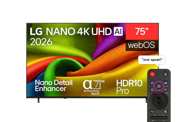 LG 75'' Nano 4K UHD AI Nu85 Smart Tv 2026| 75NU850B6LA.AEI Keans Claremorris