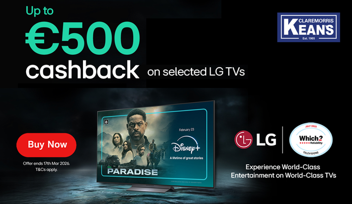 LG Cashback Feb 2026 - Keans Claremorris Euronics