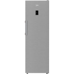 Beko Tall Larder Fridge 186cm Stainless Steel, E Rated, HarvestFresh LED, AeroFlow Cooling, Chrome Wine Rack – Keans