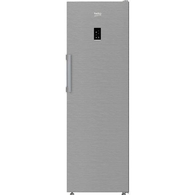 Beko Tall Larder Fridge 186cm Stainless Steel, E Rated, HarvestFresh LED, AeroFlow Cooling, Chrome Wine Rack – Keans