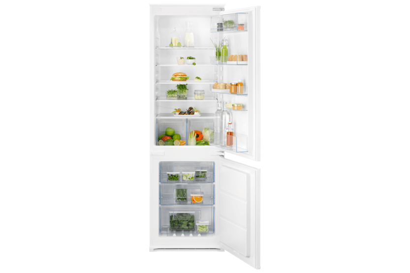 Electrolux 70/30 Built-In Frost Free Fridge Freezer, 195L fridge, fast freeze, LED lighting, quiet 35dB, from Kean’s