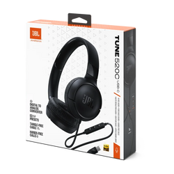 JBL Tune 520C USB-C On-Ear Wired Headphones Mic Black| JBLT530CBLK