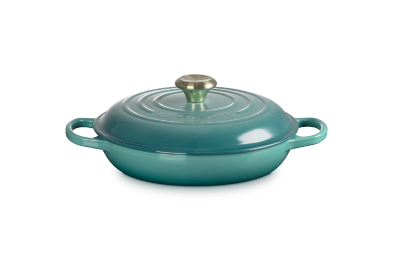 Le Creuset 30cm Shallow Casserole Blue Riviera Keans Claremorris