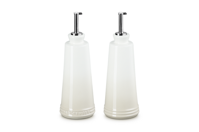 Le Creuset 330ml Stoneware Oil & Vinegar Set Meringue Keans Claremorris