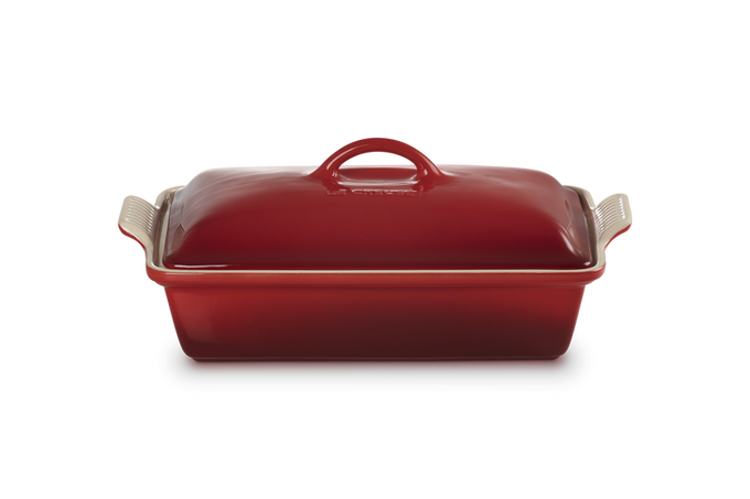 Le Creuset 33cm Rectangular Dish w/lid Cerise Keans Claremorris