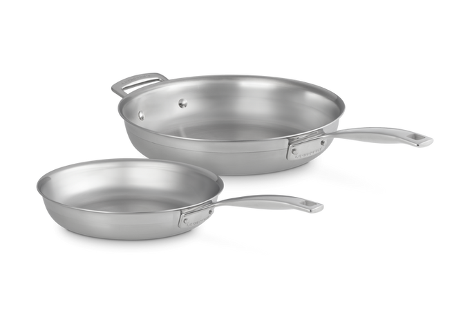 Le Creuset 3PLY  Uncoated Frying Pans Set 24cm/28cm Keans Claremorris 