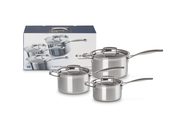 Le Creuset  3Ply 3piece Cookware Set Keans Claremorris 