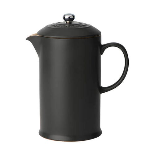 Le Creuset 1.3L black stoneware grand teapot with drip-resistant spout, cool-touch handle, durable glaze – Keans Claremorris.