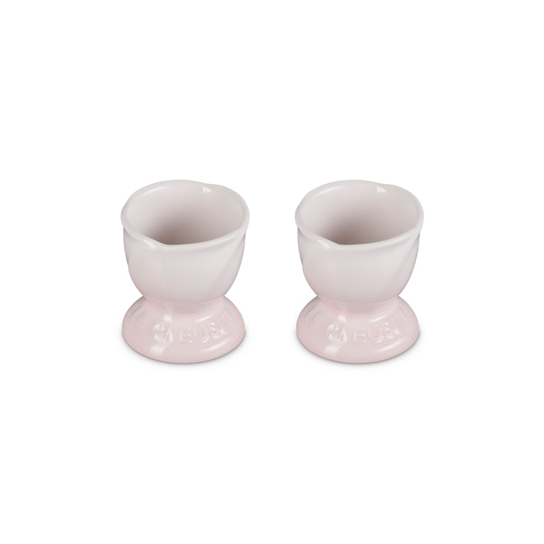 Le Creuset Shell Pink Egg Cup set of 2, durable stoneware, La Jardin collection, available at Keans Claremorris.