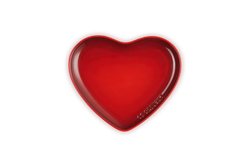 Le Creuset 22cm Cerise heart-shaped stoneware plate, scratch-resistant, dishwasher safe, oven and microwave safe - Keans