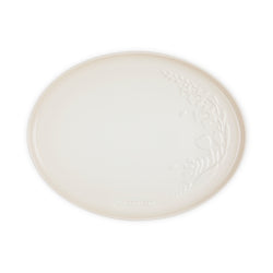Le Creuset Oval Platter Meringue color, durable stoneware, La Jardin collection, available at Keans Claremorris.
