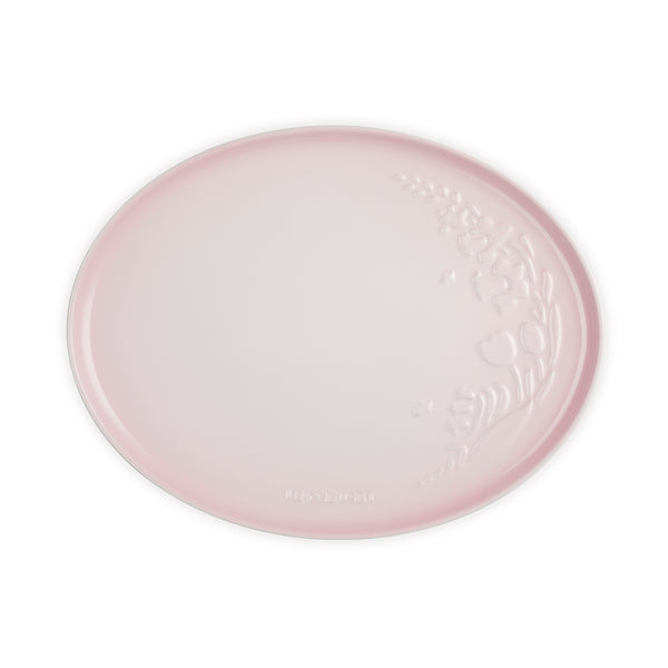 Le Creuset Oval Platter in Shell Pink, durable stoneware serving dish - available at Keans Claremorris