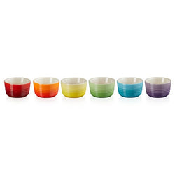 Le Creuset Rainbow Set of 6 Mini Ramekins, 100ml stoneware, oven-safe, stackable, scratch-resistant – Keans Claremorris