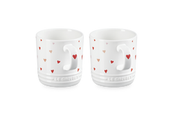 Le Creuset Set2 Heart Detail Mugs White 350ml Keans Claremorris