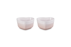 Le Creuset Set of 2 Heart Ramekins Shell Pink Keans Claremorris