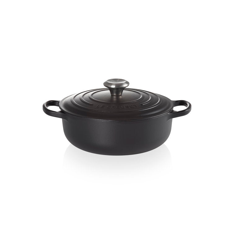 Le Creuset Signature 24cm Satin Black cast iron sauteuse, oven safe, induction compatible, durable enamel – Keans