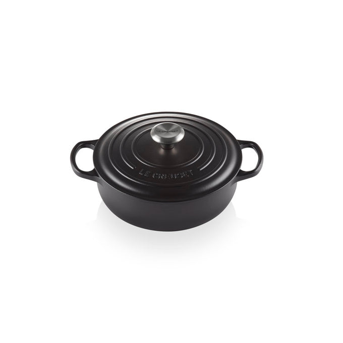Le Creuset Signature 24cm Satin Black Sauteuse - Durable Cast Iron, Even Heat, Keans Claremorris