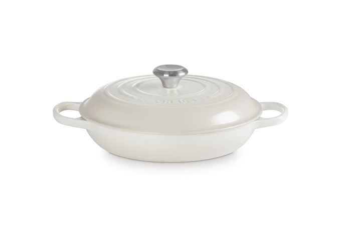 Le Creuset Signature Cast Iron Shallow Casserole 26cm Meringue Keans Claremorris