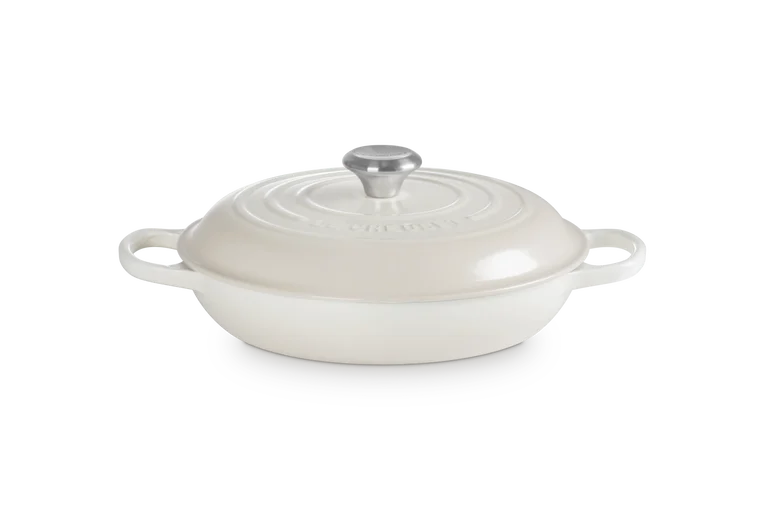 Le Creuset Signature Cast Iron Shallow Casserole 26cm Meringue Keans Claremorris