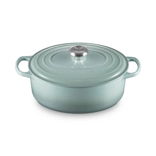 Le Creuset 29cm Oval Cast Iron Casserole 4.7L Sea Salt, oven-safe, induction compatible, Keans Claremorris