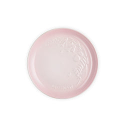 Le Creuset Sphere 22cm Shell Pink Plate, durable stoneware, elegant design – available at Keans Claremorris.