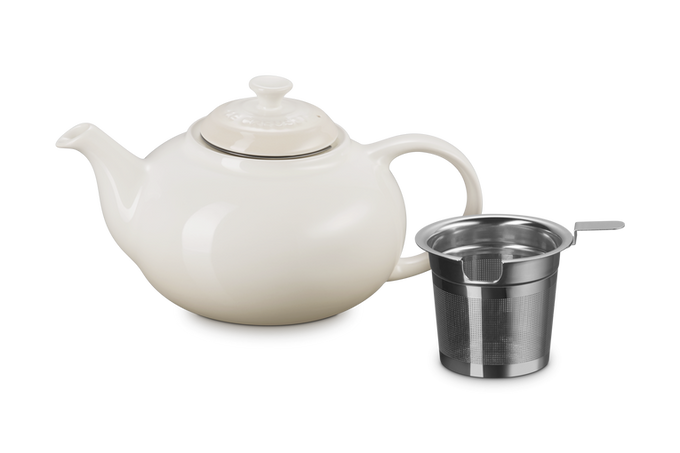 Le Creuset Stoneware Classic Teapot with Infuser Meringue Keans Claremorris