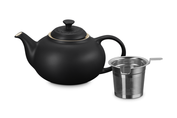 Le Creuset Stoneware Classic Teapot with Infuser Satin Black Keans Claremorris