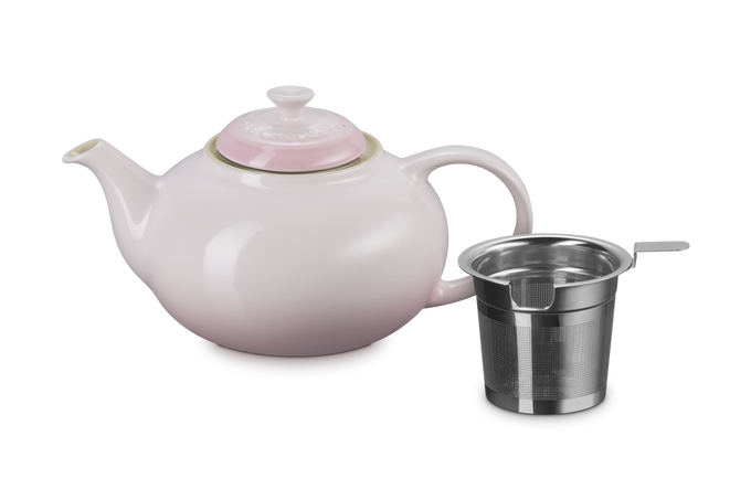 Le Creuset Stoneware Classic Teapot with Infuser Shell Pink Keans Claremorris