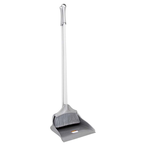Long Handled Dust Pan & Brush - Metallic Grey Keans Claremorris