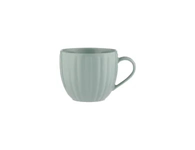 Luxe Oversized Duckegg Mug 460ml with fluted design, stoneware, microwave & dishwasher safe – Keans Claremorris