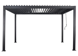 Luxury 3x3m aluminium gazebo with adjustable roof, galvanized steel louvers, flat packed - Keans Claremorris