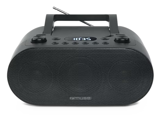 Muse Portable Radio CD/MP3 Player with Bluetooth, USB, FM Radio, Bass Boost, Aux In – Black | Keans Claremorris