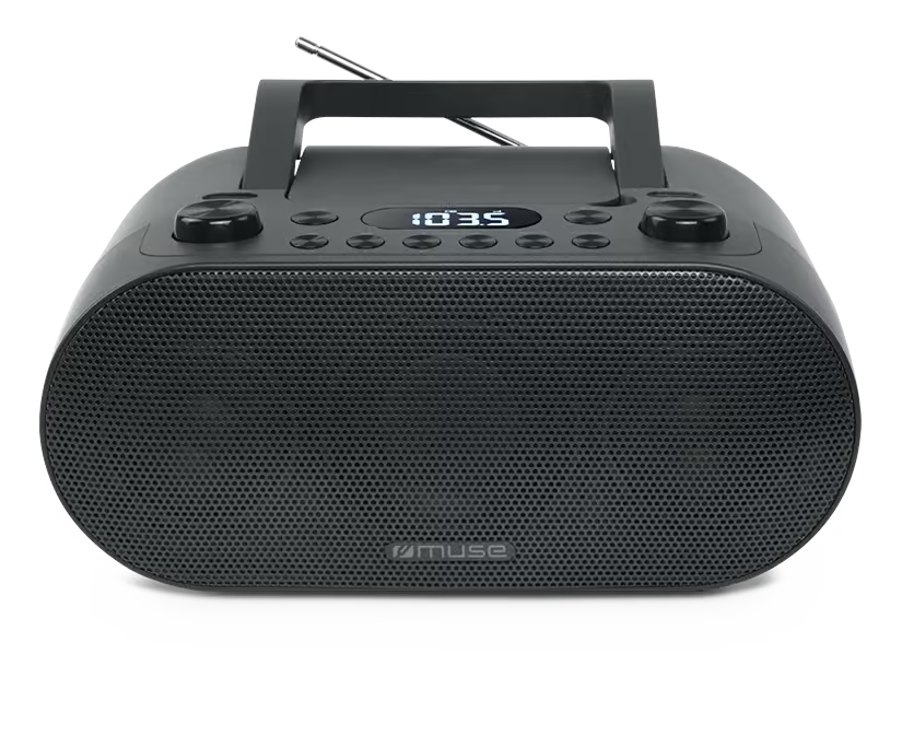 Muse Portable Radio CD/MP3 Player with Bluetooth, USB, FM Radio, Bass Boost, Aux In – Black | Keans Claremorris