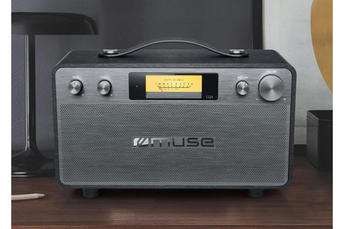 Muse Retro Bluetooth Speaker 2x20w Black | M-670BT - Image 3