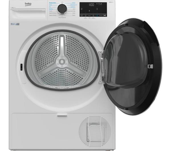 BEKO Pro IronFinish B5T4923IW 9kg heat pump tumble dryer in white, energy-efficient drying - Keans Claremorris