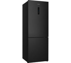 HISENSE RB645N4BFE 60/40 black fridge freezer, energy-efficient, spacious design – available at Keans Claremorris.