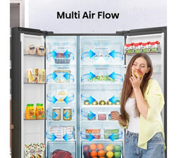 HISENSE PureFlat RS840N4WFE American-Style Smart Fridge Freezer in Black Stainless Steel - Keans Claremorris