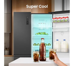HISENSE PureFlat RS840N4WFE American-Style Smart Fridge Freezer in Black Stainless Steel - Keans Claremorris