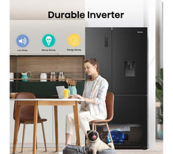 HISENSE PureFlat RS840N4WFE American-Style Smart Fridge Freezer in Black Stainless Steel - Keans Claremorris