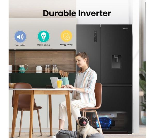 HISENSE PureFlat RS840N4WFE American-Style Smart Fridge Freezer in Black Stainless Steel - Keans Claremorris