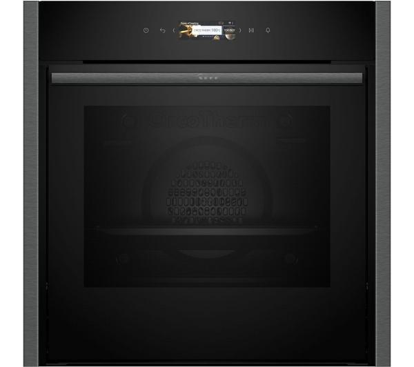 NEFF N70 Slide&Hide Graphite Electric Oven, 71L, Pyrolytic Clean, CircoTherm, Smart Home Connect – Kean’s Claremorris –