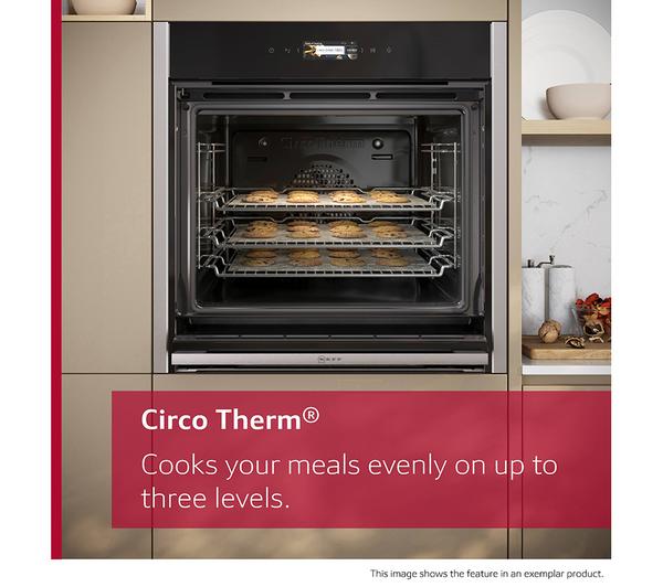 NEFF N70 Slide&Hide B54CR71G0B Electric Pyrolytic Smart Oven in Graphite, available at Keans Claremorris