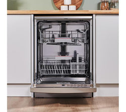 BOSCH Series 4 SMS4EKI06G silver full-size dishwasher with efficient cleaning, available at Keans Claremorris.