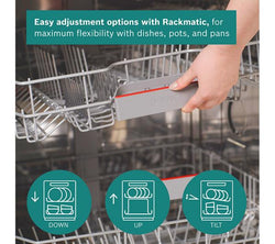 BOSCH Series 4 SMS4EKI06G silver full-size dishwasher, efficient cleaning, Keans Claremorris store