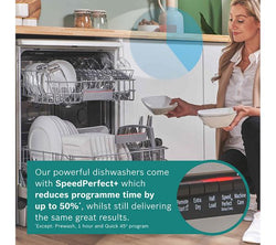 BOSCH Series 4 SMS4EKI06G silver full-size dishwasher, efficient cleaning, Keans Claremorris store