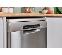 BOSCH Series 4 SMS4EKI06G silver full-size dishwasher, efficient cleaning, modern design - available at Keans Claremorris