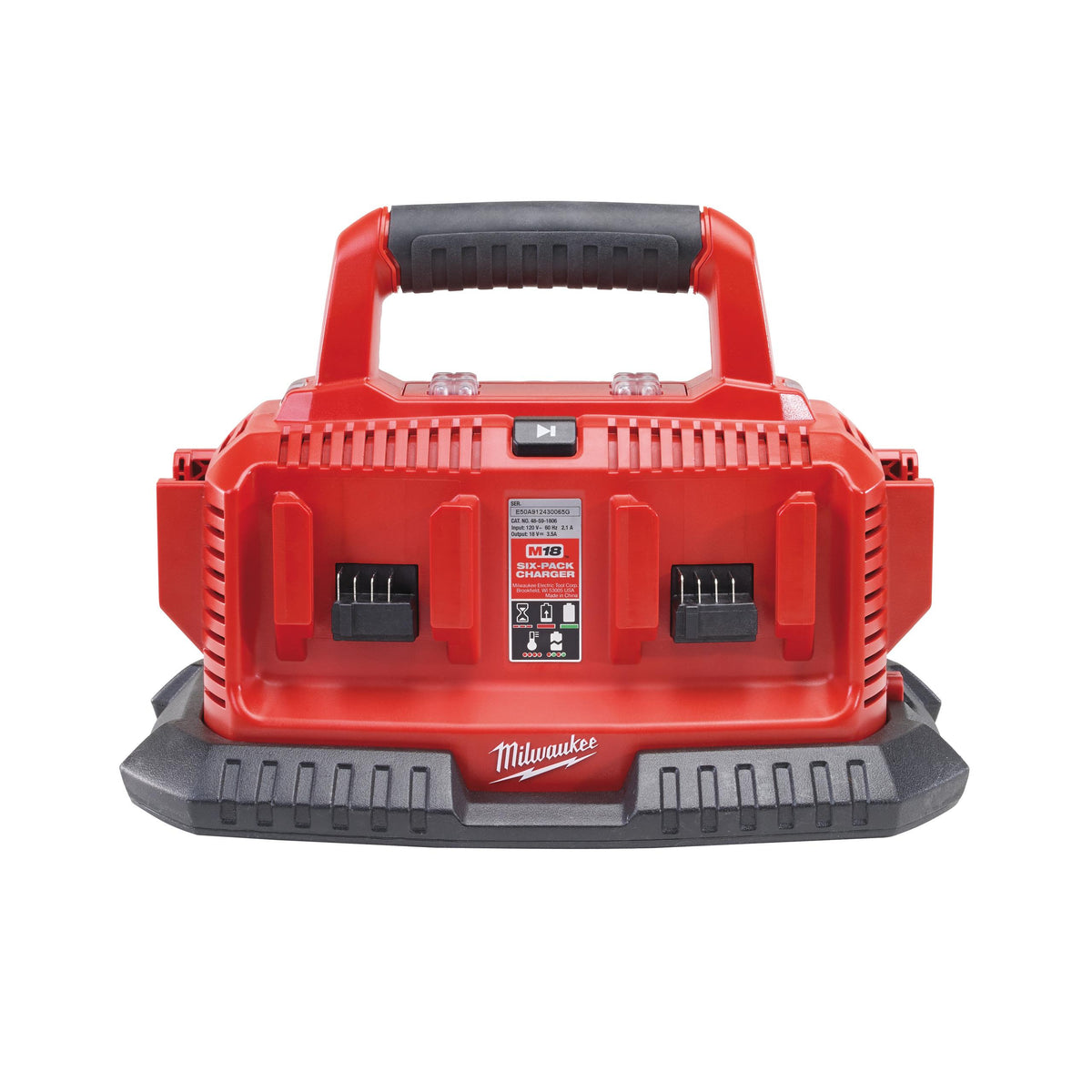 Milwaukee M18 Multi Bay Charger 110v M1418C6 charges 6 batteries sequentially, compact with handle – Keans Claremorris
